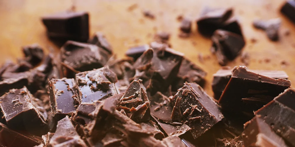 A picture of chopped up chocolate blocks