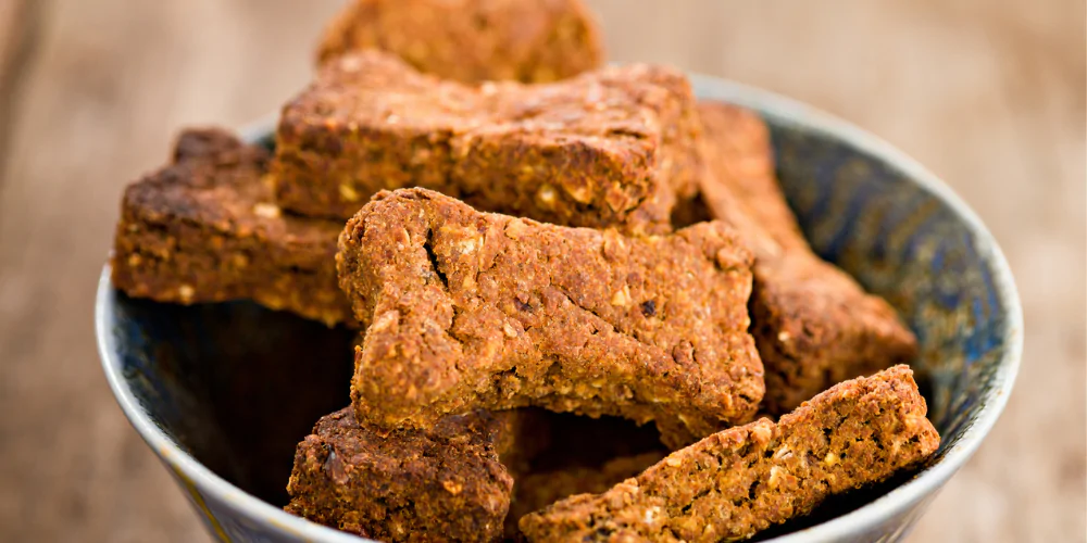 A picture of a bowl of homemade pet treats